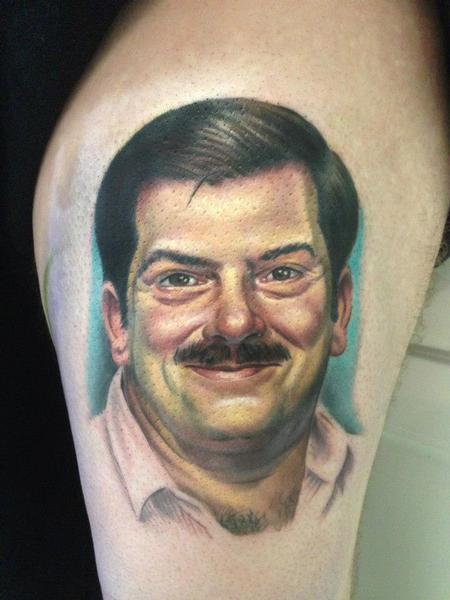 Evan Olin - Full color realistic portrait tattoo